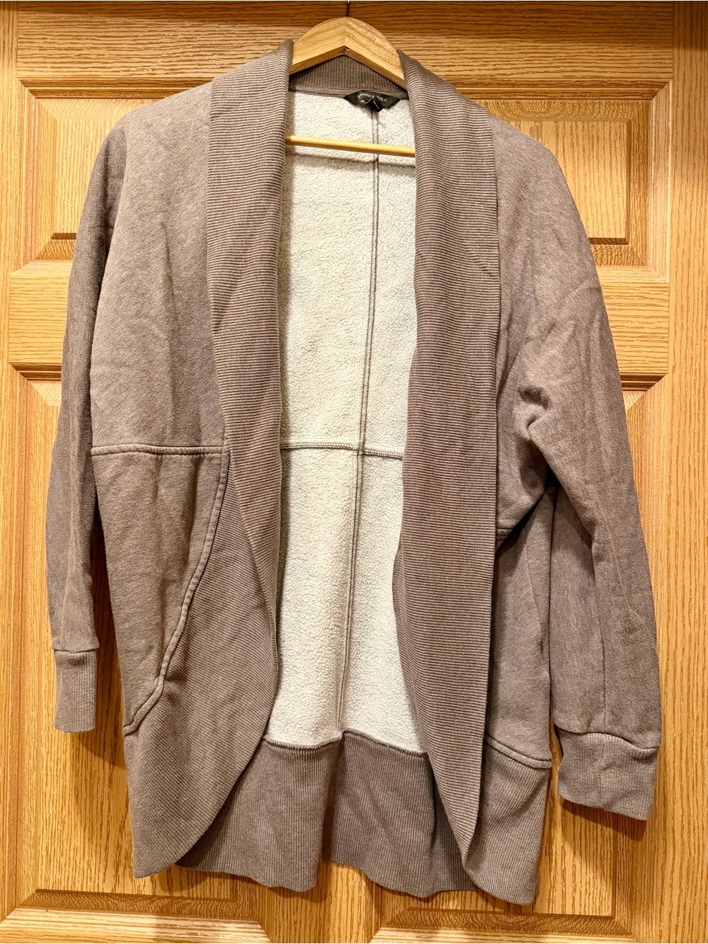 Banana Republic Taupe Shawl-Collar Open-Front Jacket